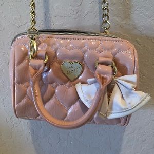 COPY - Betsey Johnson Pink Patent Hearts Crossbod…